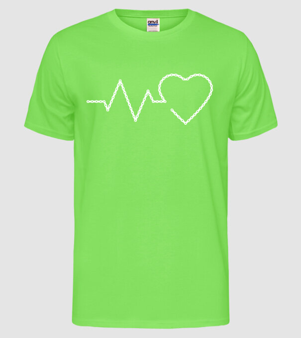 Iubesc bicicleta din Lanț de bicicletă model verde neon pe tricou