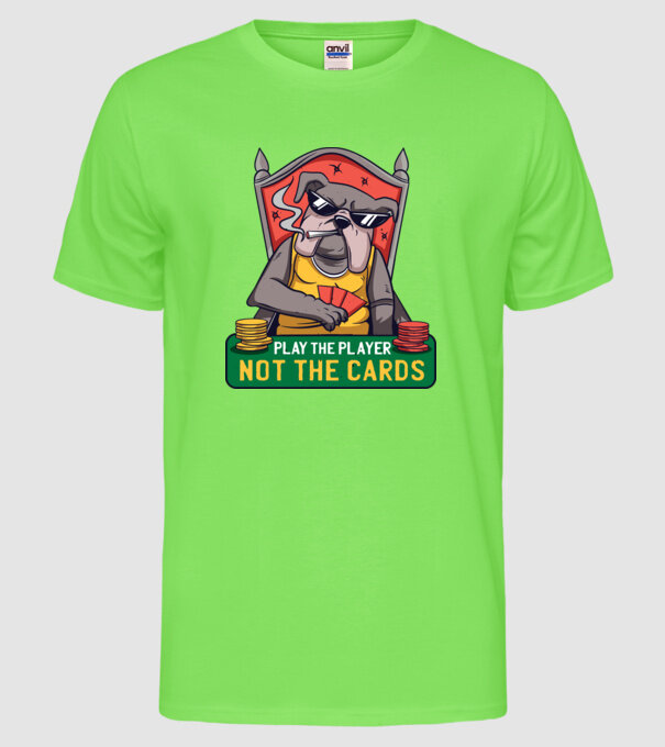 Bulldog Poker model verde neon pe tricou