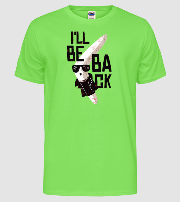 'Boomerang - Mă voi întoarce - I''ll be back' model verde neon pe tricou