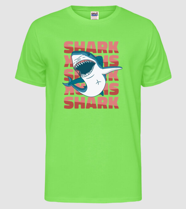Rechin model verde neon pe tricou