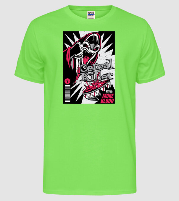 Cereal Killer model verde neon pe tricou