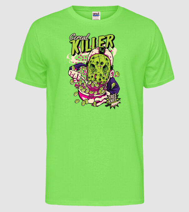 Cereal Killer model verde neon pe tricou