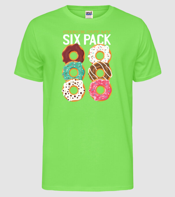 Check out my Six Pack model verde neon pe tricou