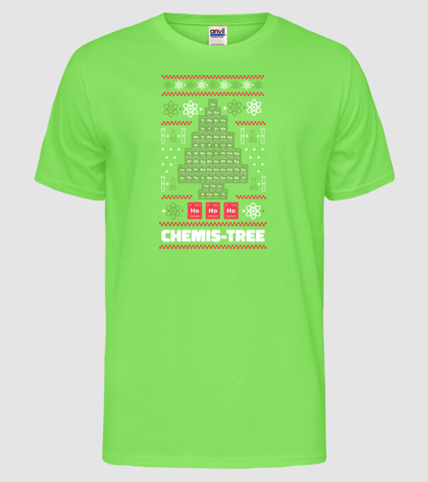 Chemis-tree pom de Crăciun model verde neon pe tricou