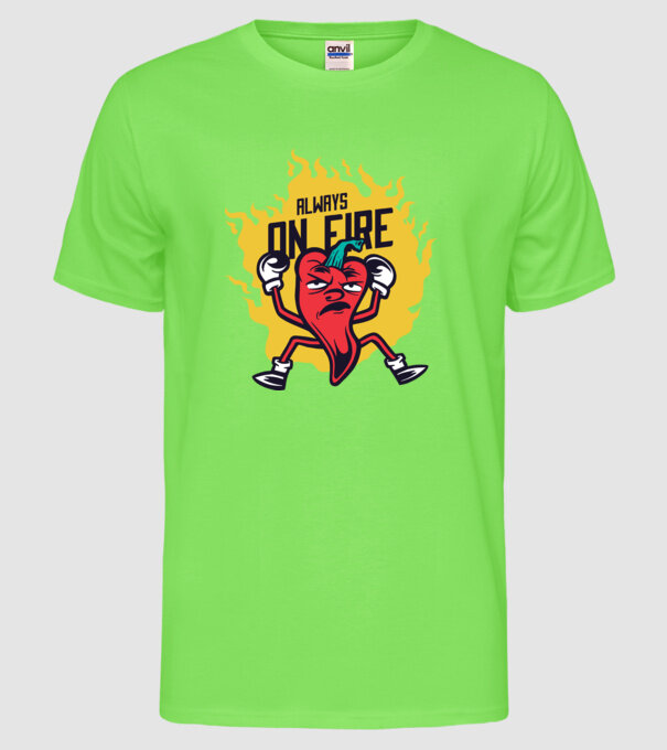Ardei Chili model verde neon pe tricou