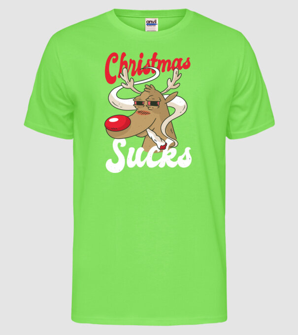 Christmas Sucks - Urăsc Crăciunul Crăciunul model verde neon pe tricou
