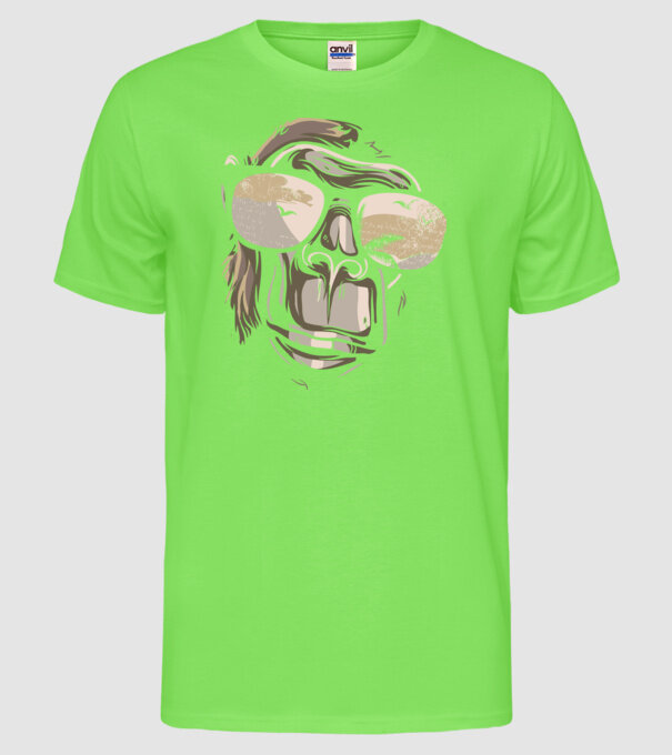 Cool Monkey model verde neon pe tricou