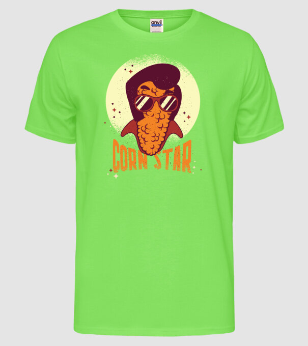 Corn Star - Porumb cu freză Elvis model verde neon pe tricou
