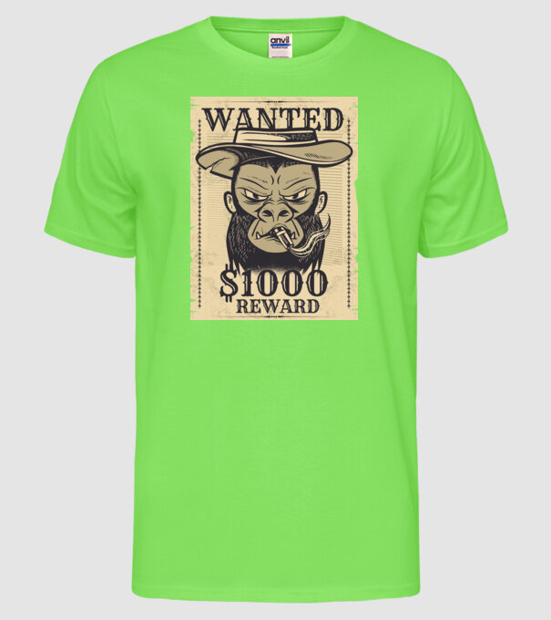 Maimuță cowboy model verde neon pe tricou