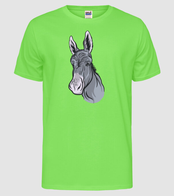 Măgăruș model verde neon pe tricou