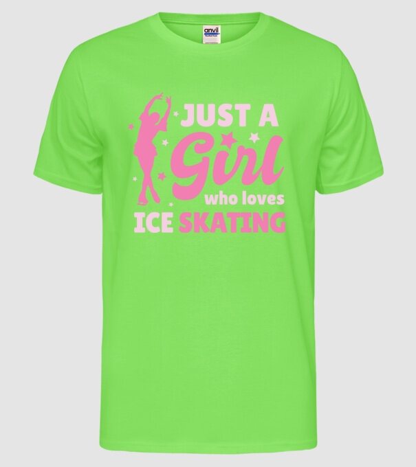 Doar o fată căreia îi place să patineze model verde neon pe tricou