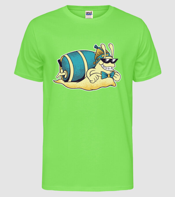 Melc model verde neon pe tricou