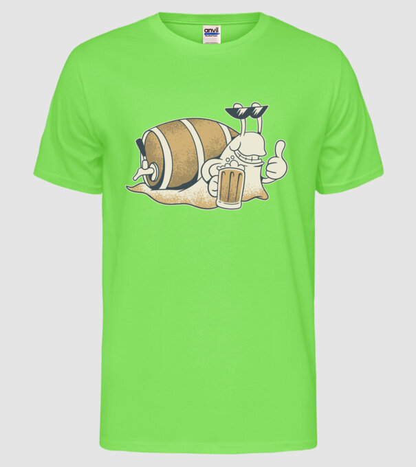 Melc cu bere model verde neon pe tricou