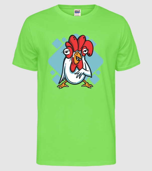 Pui model verde neon pe tricou