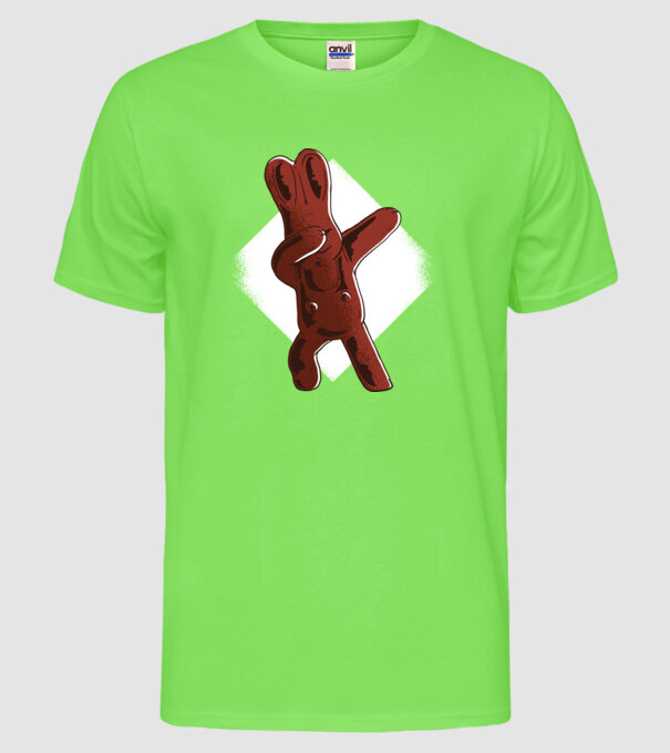 Iepuraș de Ciocolată model verde neon pe tricou