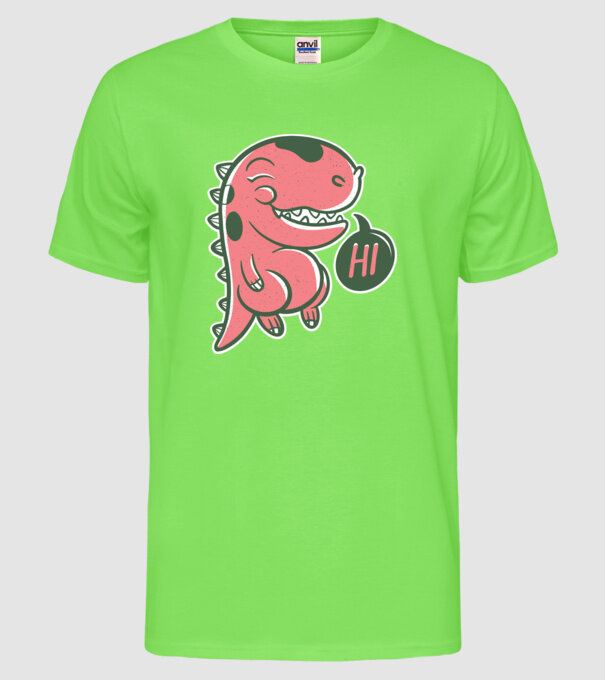 Dinozaur drăguț model verde neon pe tricou