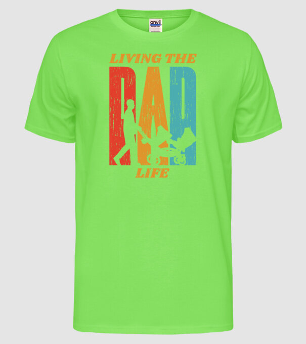Dad Life pentru tata model verde neon pe tricou