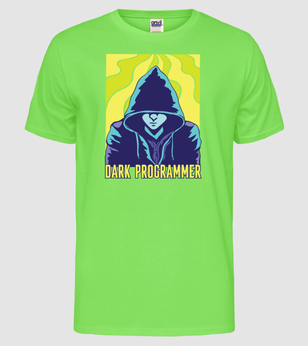 Dark Programmer model verde neon pe tricou