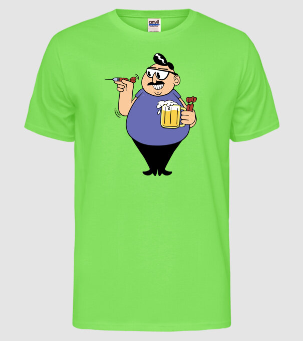 Jucător de darts model verde neon pe tricou