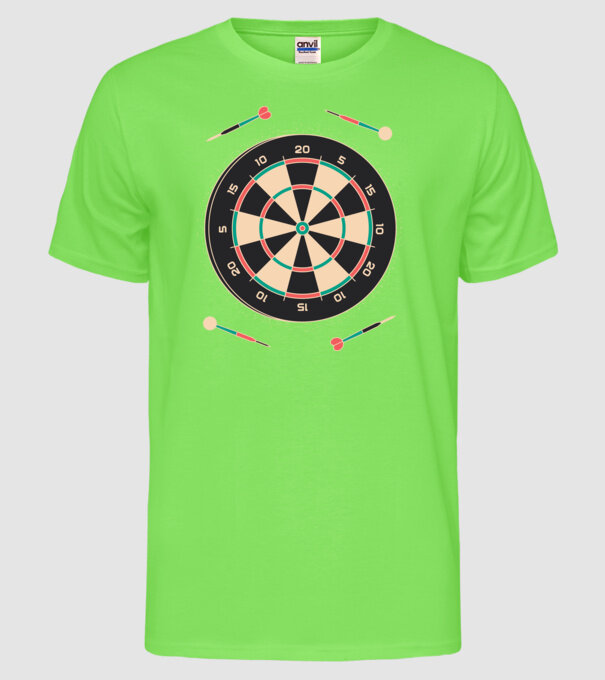 Tablă Darts model verde neon pe tricou