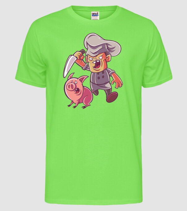 Sacrificare porc Măcelar model verde neon pe tricou