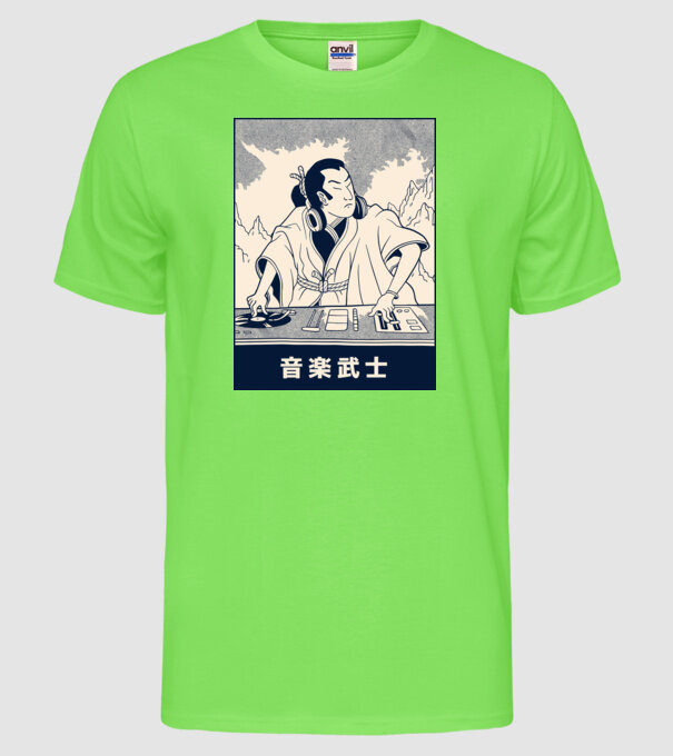 DJ Samurai model verde neon pe tricou