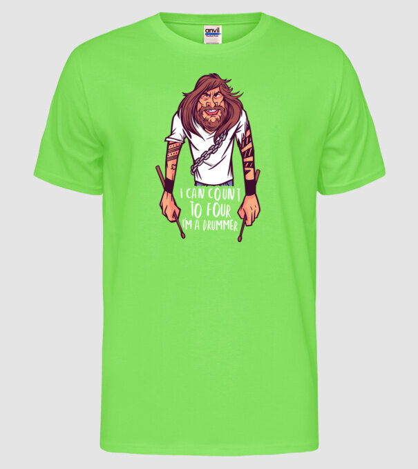 Baterist model verde neon pe tricou
