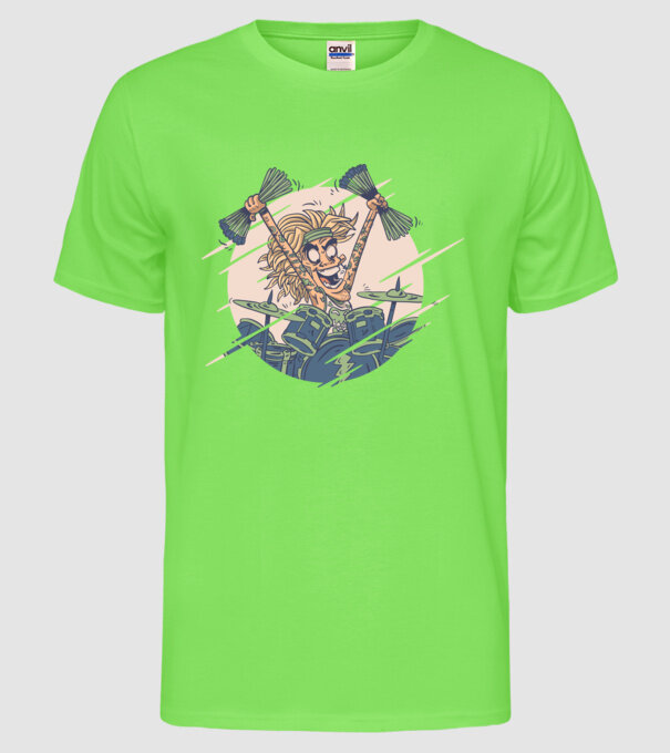 Baterist model verde neon pe tricou