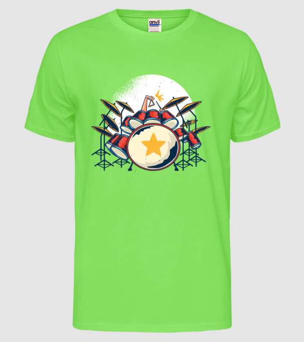 Kit de tobe model verde neon pe tricou