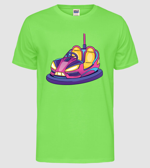 Dodgem model verde neon pe tricou