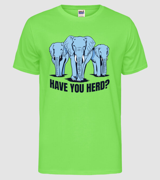 Elefanți model verde neon pe tricou