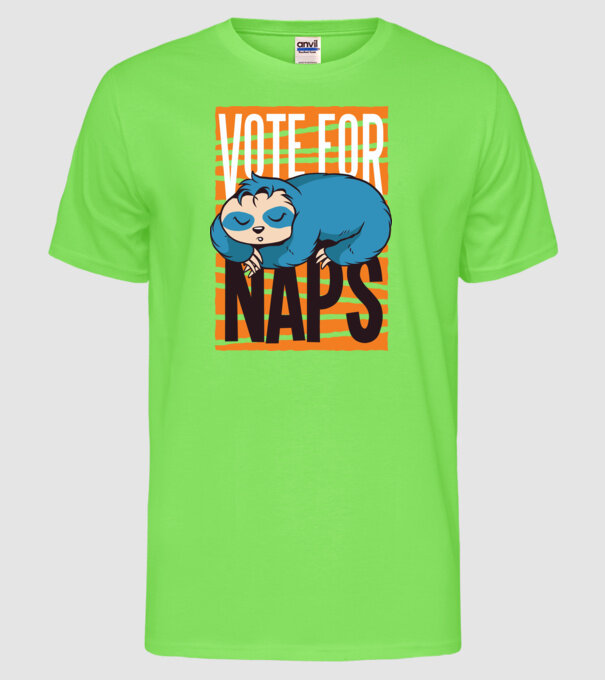 Votez pentru relaxare Leneș model verde neon pe tricou