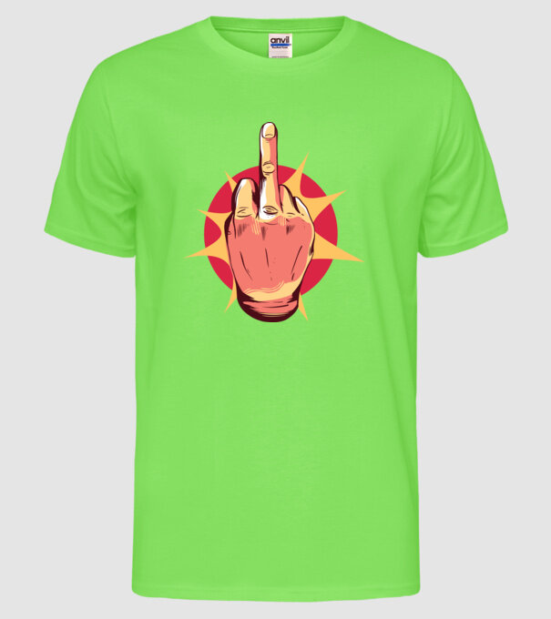Tricou arată degetul model verde neon pe tricou
