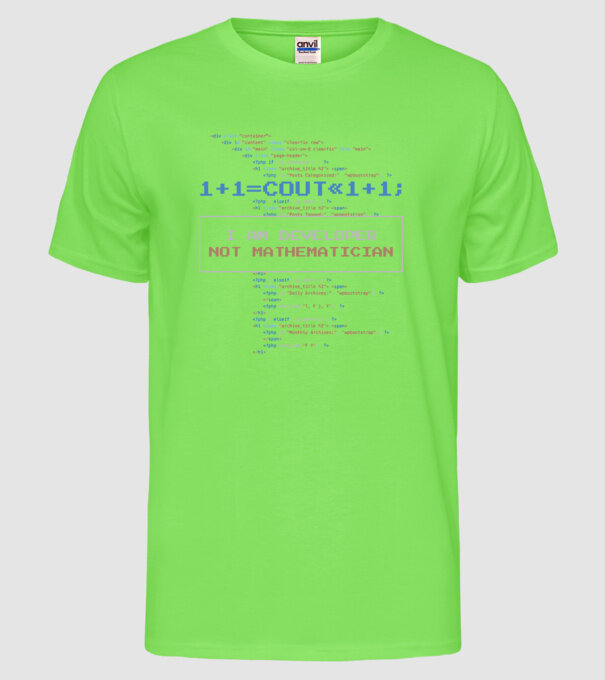 Tricou pentru developeri model verde neon pe tricou