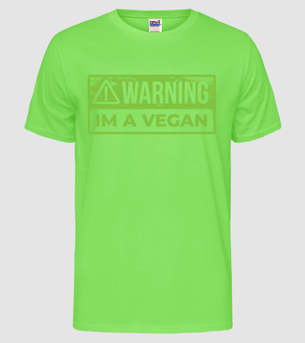 Atenție, sunt vegan model verde neon pe tricou