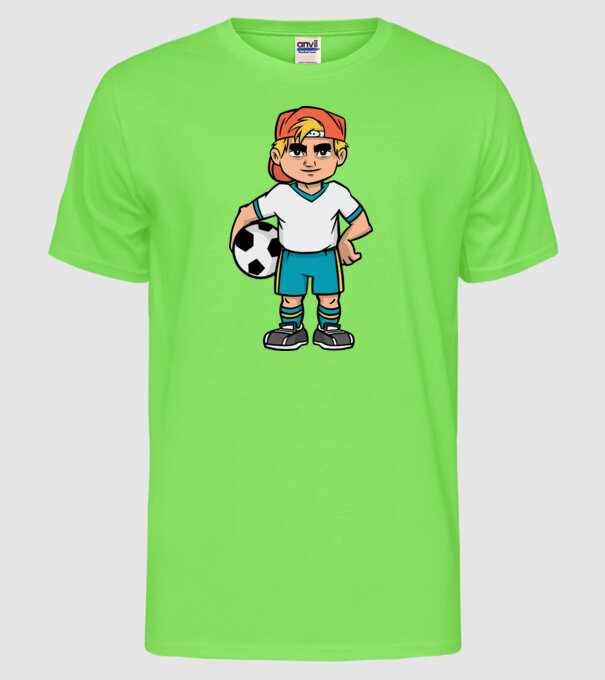 Băiat Fotbalist model verde neon pe tricou