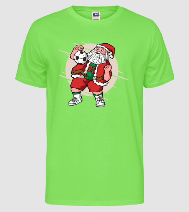 Moș Crăciun Fotbalist model verde neon pe tricou