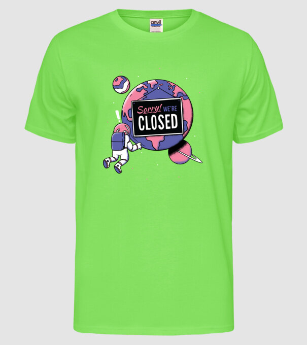 Pământul în carantină din cauza Coronavirusului model verde neon pe tricou