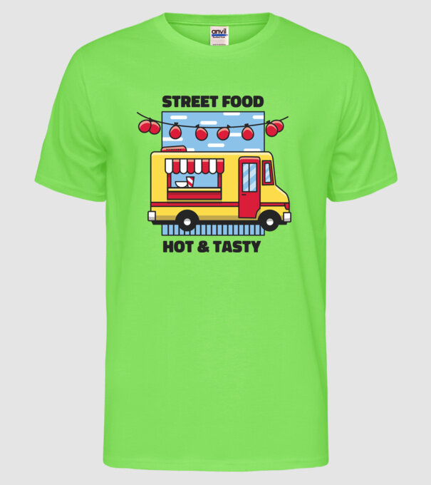 Foodtruck model verde neon pe tricou