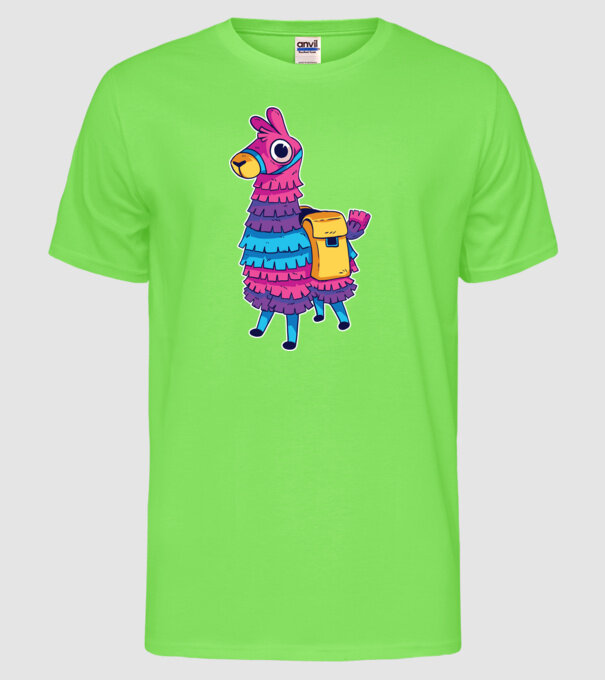 Fortnite LLama - Tricou gamer cu lama model verde neon pe tricou