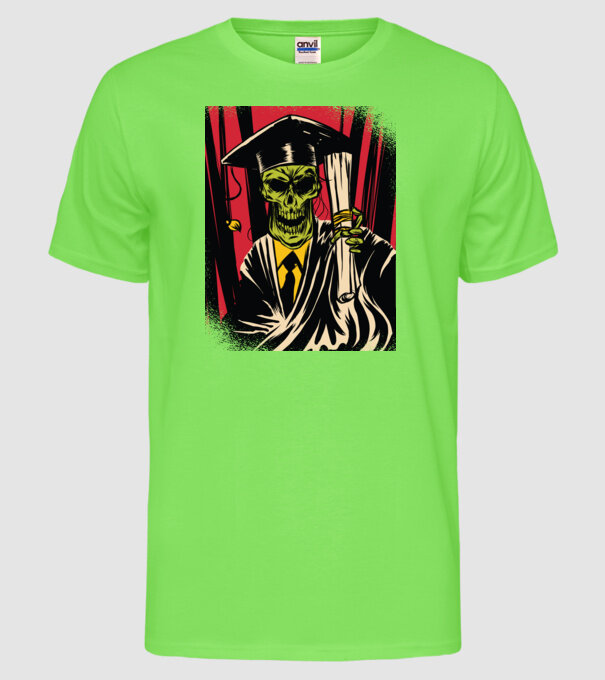 Proaspăt absolvent Absolvire model verde neon pe tricou
