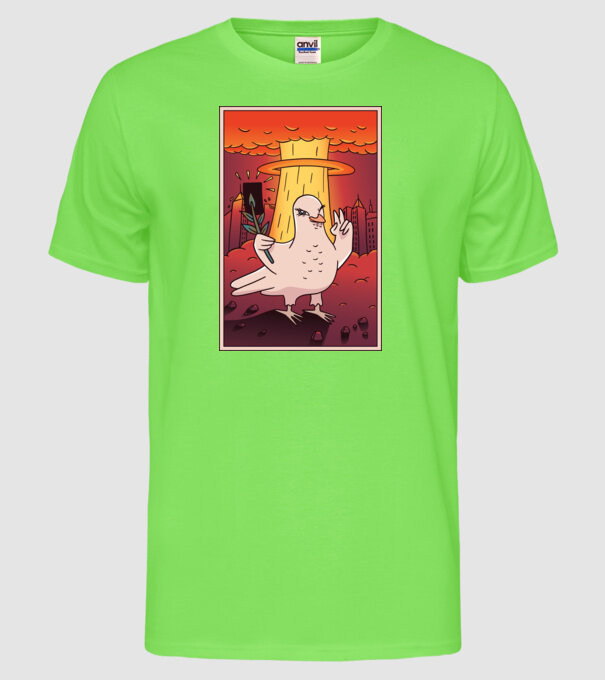 Selfie Porumbel Bombă nucleară model verde neon pe tricou