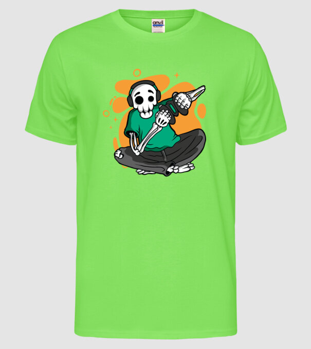 Schelet Gamer model verde neon pe tricou