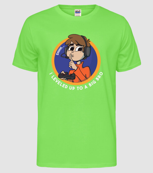 Gamer Frate mai mare model verde neon pe tricou