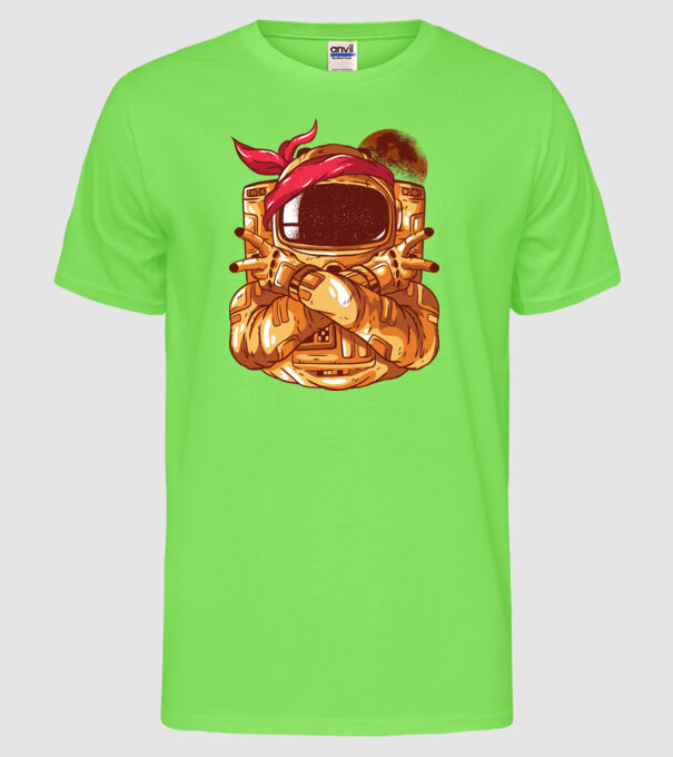 Gangsta Astronaut astronaut rapper model verde neon pe tricou