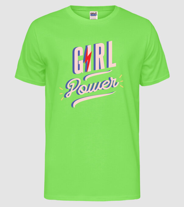 Girl Power de Ziua Femeii model verde neon pe tricou