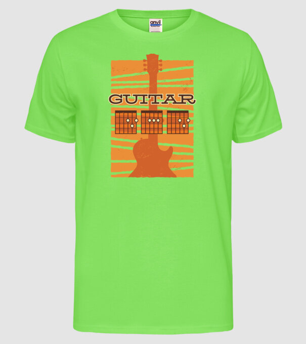 Tată chitarist model verde neon pe tricou