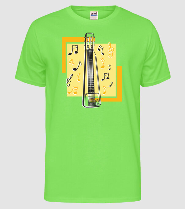 Tricou chitarist model verde neon pe tricou