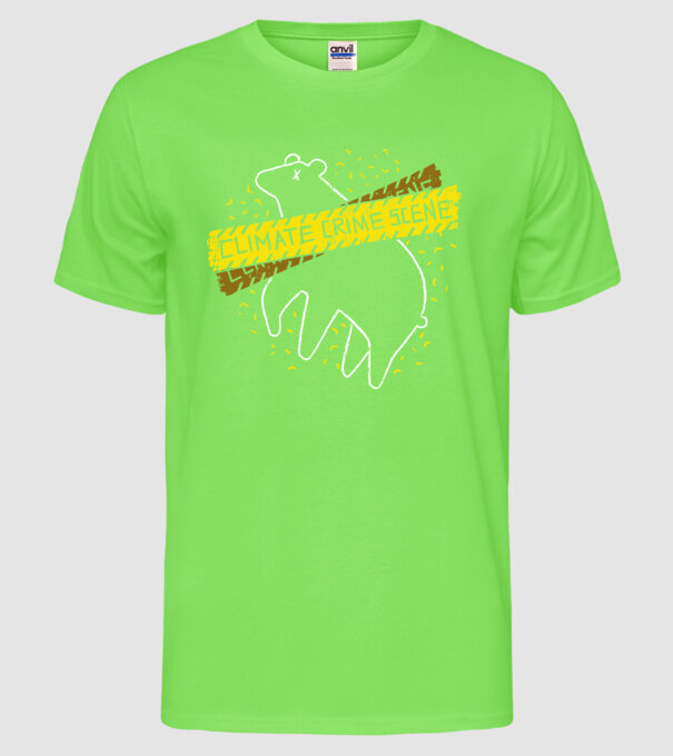 Încălzire globală studiul locației model verde neon pe tricou