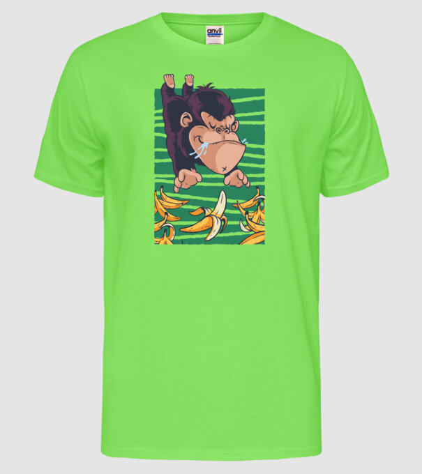 Gorilă Banană model verde neon pe tricou